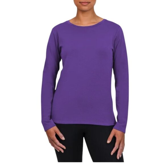NEW United Colors of Benetton Long Sleeve Supima Cotton Tee | Purple - Picture 1 of 6